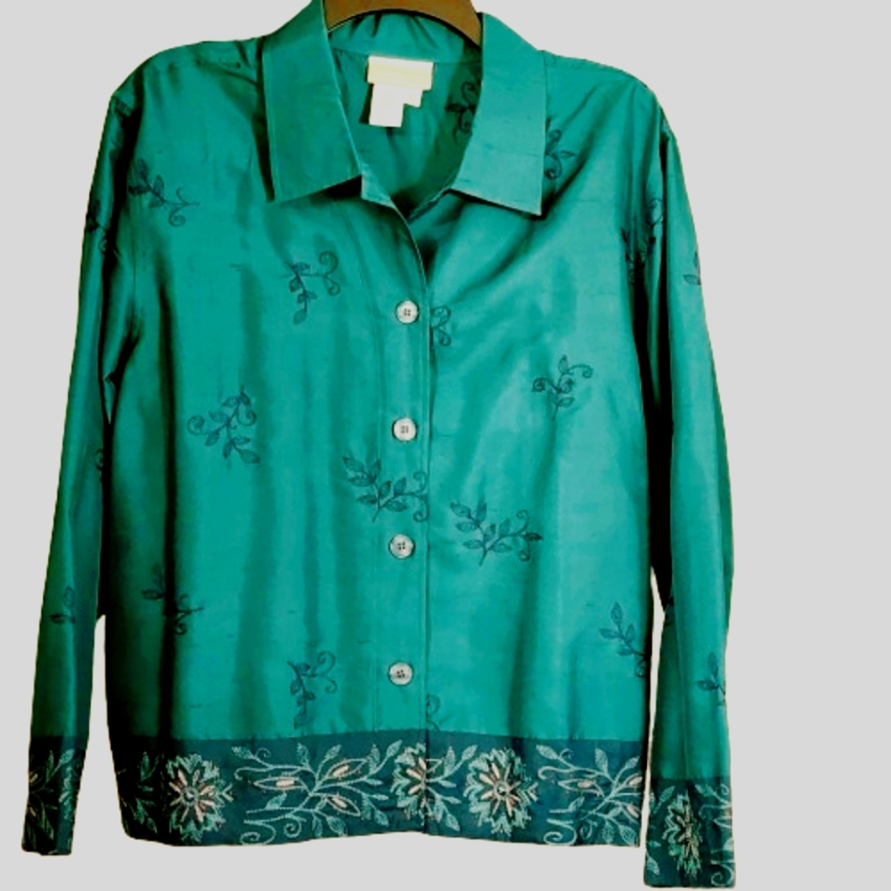 Floral Silk Embroidered Jacket L